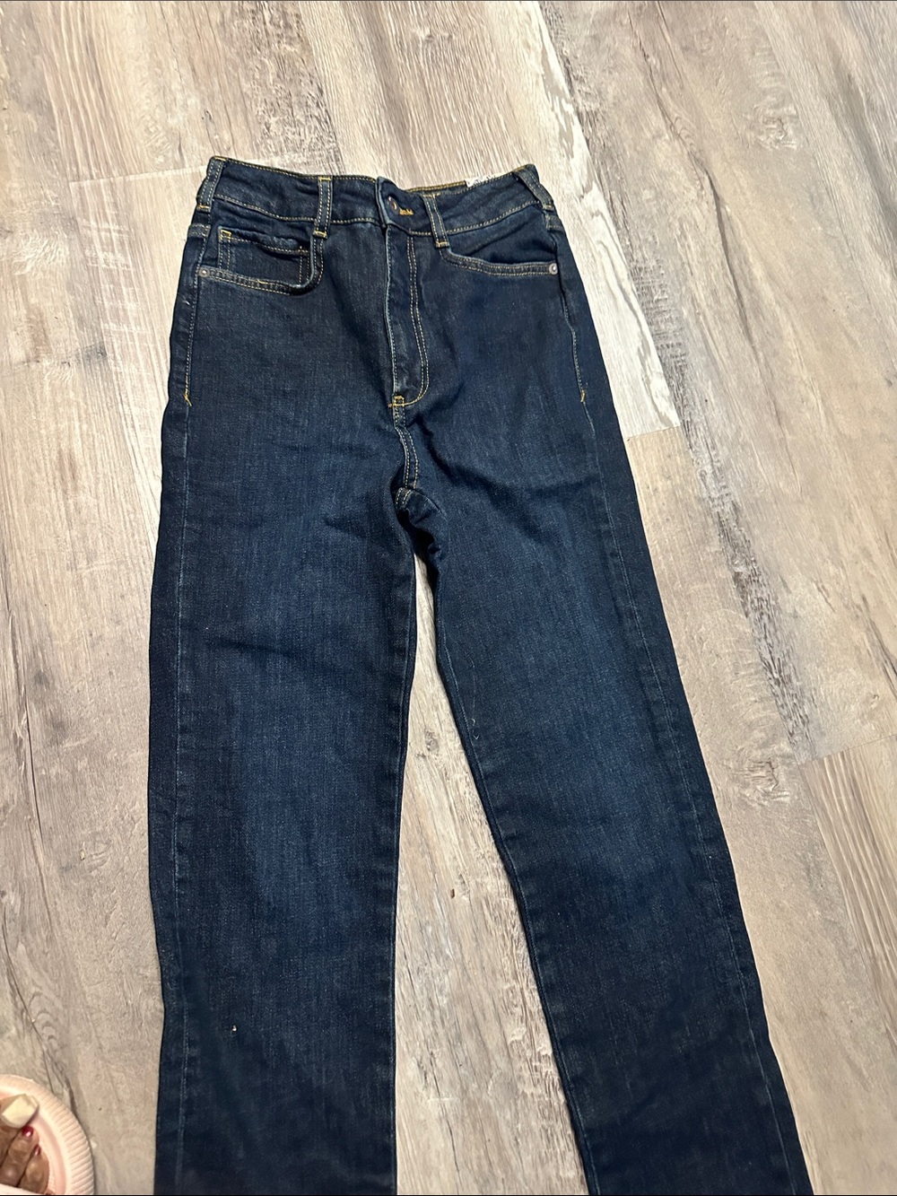 Pilcro Dark Blue Straight Leg Jeans